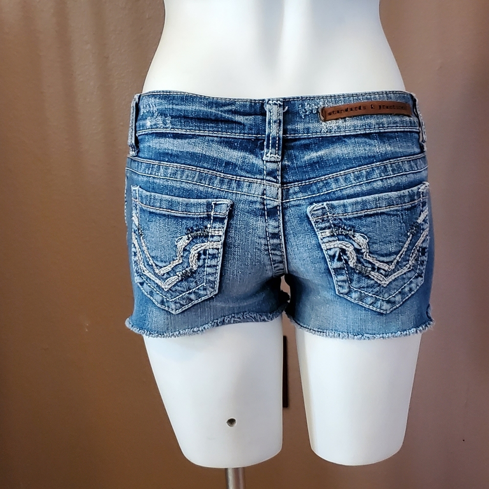 Standards & Practices Distressed Denim Shorts 25 - image 3